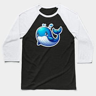 Kawaii Whale Baseball T-Shirt